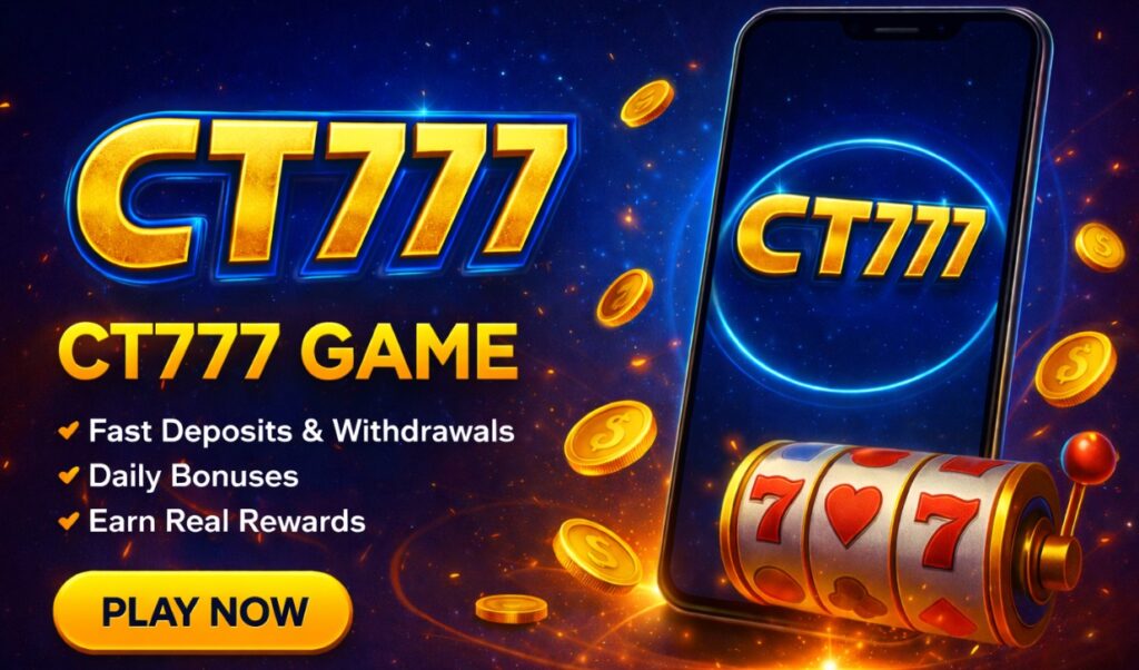 CT777 Game mobile casino interface showing slots, card games, and table games with smooth graphics and exciting gameplay