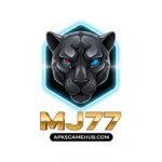 MJ77 Game APK screenshot showing color prediction and mini-casino features for real cash rewards
