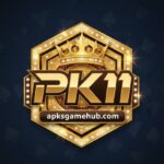 PK11 Game app interface showing games, wallet, and earning options