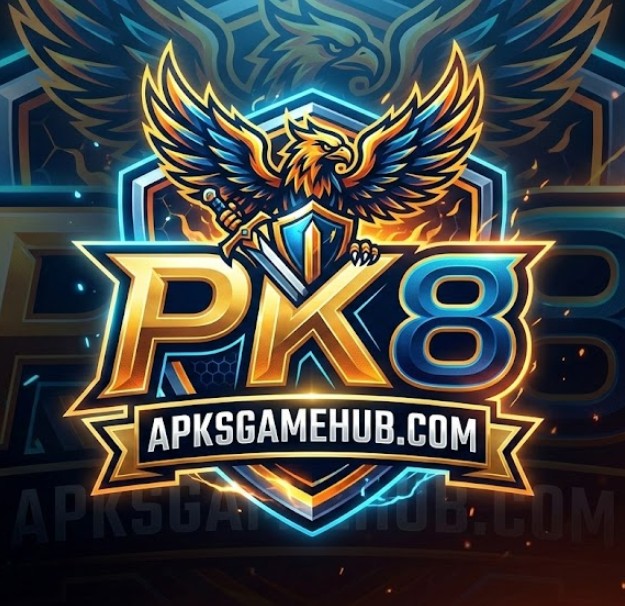 PK8 Game online gaming mobile app showing dashboard and casino game options