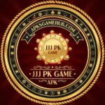 JJJ PK Game APK homepage dashboard with login and register options on Android mobile screen