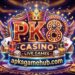 PK8 Game APK download interface showing mobile gaming dashboard and bonus features