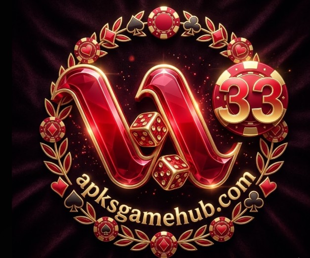 W33 Game APK download interface showing online mobile gaming platform and casino style games